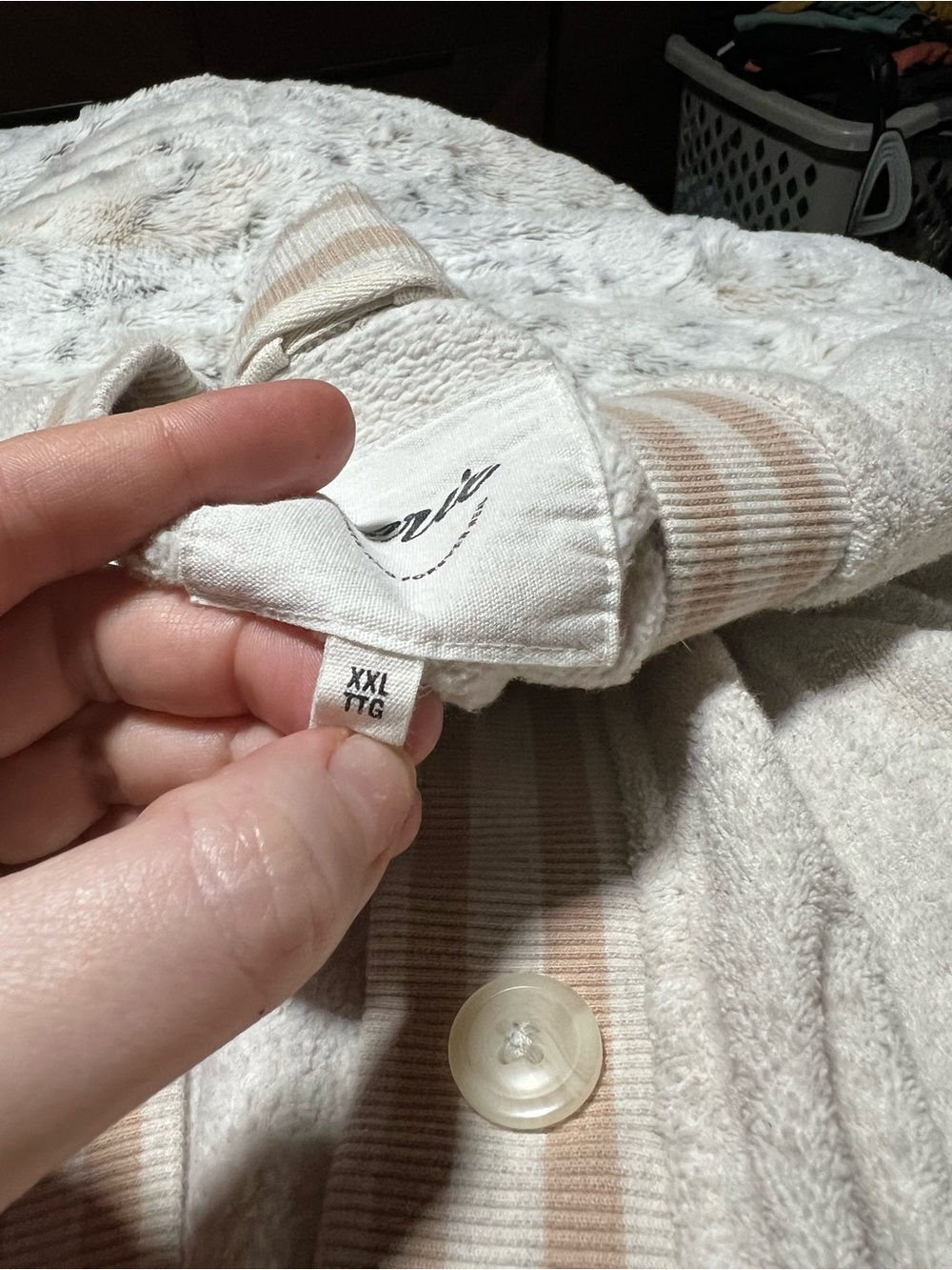 aerie Cream Textured Zip-Up Hoodie - Picture 3 of 8